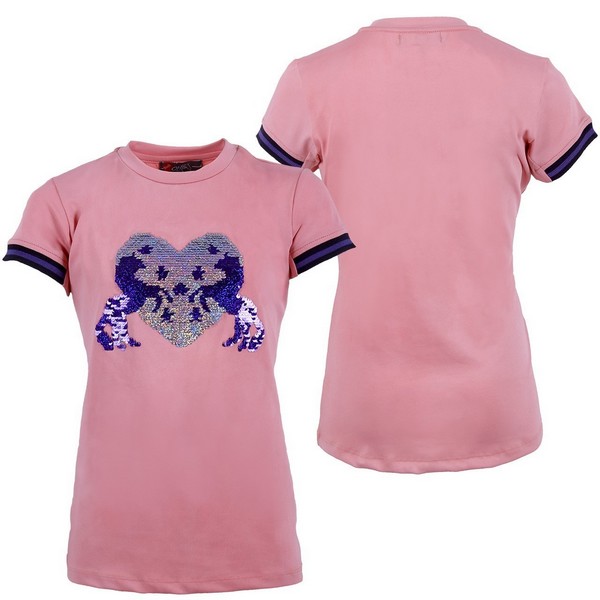 Lasten Esma t-paita, QHP Ihana t-paita lapsille. Muuta tämän paidan ulkonäkö pyyhkäisemällä edessä olevat paljetit ylöspäin.